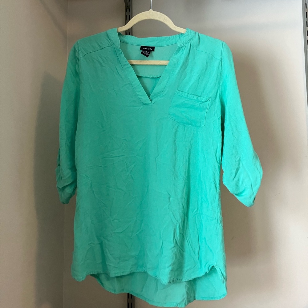 Teal womens top
